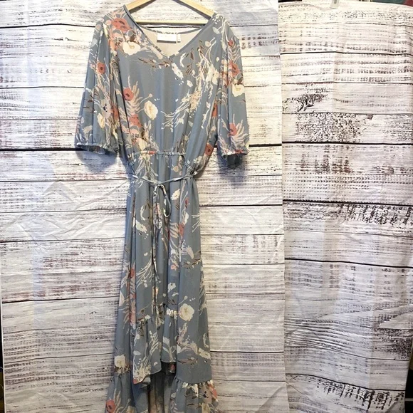 Hillary Scott Labellum Dresses | Hillary Scott Labellum Periwinkle Blue Floral Ruffle Romantic Maxi Dress Xl | Color: Blue/Pink | Size: Xl | Jotar's Hillary Scott Labellum Dresses | Hillary Scott Labellum Periwinkle Blue Floral Ruffle Romantic Maxi Dress Xl | Color: Blue/Pink | Size: Xl | Jotar's